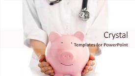  Presentation with pink and white - Amazing theme having medical security - doctor in white uniform backdrop and a sky blue colored foreground