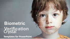  Presentation with high technology - Beautiful presentation design featuring medical sensor - biometric verification - boy face backdrop and a gray colored foreground