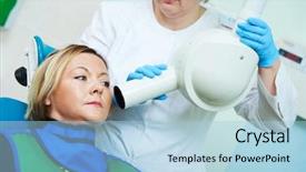  Presentation with sensor - Audience pleasing presentation design consisting of medical sensor - dentist operates dental intraoral x-ray backdrop and a light blue colored foreground