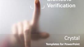  Presentation with security scan - Presentation theme featuring medical sensor - unlocking devices with fingerprint scan background and a gray colored foreground