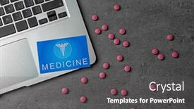  Presentation with medical laptop - Amazing theme having medical-service-concept-visiting-card backdrop and a dark gray colored foreground