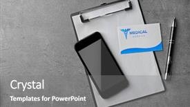  Presentation with medical service - Theme with medical service concept visiting card background and a gray colored foreground
