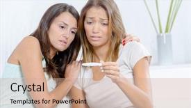  Presentation with pregnant woman - Beautiful theme featuring medical shee - happy woman finding out that backdrop and a  colored foreground