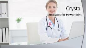  Presentation with breast cancer medical - Slide set featuring medical shee - pink breast cancer awareness ribbon background and a white colored foreground