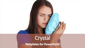  Presentation with teen - PPT theme having medical shee - teen woman pressing her bruised background and a red colored foreground