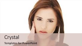  Presentation with teen - PPT theme having portrait of young attractive happy fitness couple together outside background and a gray colored foreground