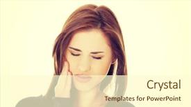  Presentation with teen - Colorful PPT theme enhanced with medical shee - teen woman pressing her bruised backdrop and a cream colored foreground