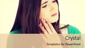  Presentation with teen - Presentation design enhanced with medical shee - teen woman pressing her bruised background and a  colored foreground