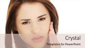  Presentation with teen therapy - Presentation design having medical shee - teen woman pressing her bruised background and a lemonade colored foreground