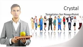  Presentation with medical management - Slides having medical shop management - people of different professions background and a white colored foreground