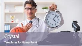  Presentation with sports doctor - Slide deck consisting of medical showing time medicine - doctor going to sports background and a  colored foreground