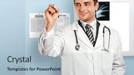  Presentation with marker - Slide set featuring classic cheesecake with mint and sliced peach isolated on a white background background and a cream colored foreground