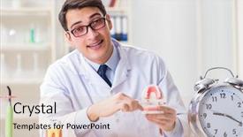  Presentation with dentist - Presentation with medical showing time medicine - young dentist working background and a lemonade colored foreground