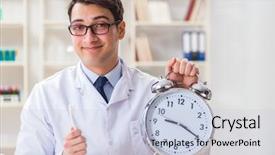  Presentation with dentist - Cool new PPT layouts with medical showing time medicine - young dentist working backdrop and a  colored foreground