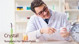  Presentation with dentist - Slide deck enhanced with medical showing time medicine - young dentist working background and a  colored foreground