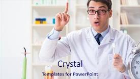  Presentation with dentist - Beautiful slide deck featuring medical showing time medicine - young dentist working backdrop and a sky blue colored foreground