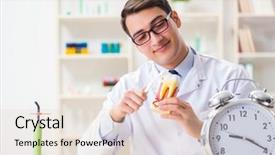  Presentation with hospital management system - Colorful slide deck enhanced with medical showing time medicine - young dentist working backdrop and a lemonade colored foreground