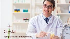  Presentation with dentist - Audience pleasing PPT theme consisting of medical showing time medicine - young dentist working backdrop and a lemonade colored foreground