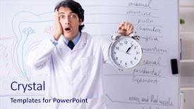  Presentation with whiteboard kids cute cartoon - Slides featuring medical showing time medicine - young handsome dentist in front background and a sky blue colored foreground