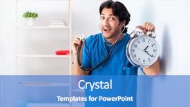  Presentation with doctor asian obese - Cool new PPT theme with medical showing time medicine - young male doctor in front backdrop and a teal colored foreground