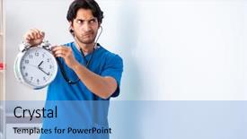  Presentation with doctor asian obese - Amazing presentation design having medical showing time medicine - young male doctor in front backdrop and a light blue colored foreground