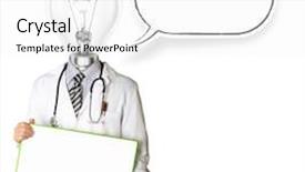  Presentation with medical robot hand and doctor - Presentation theme having medical sign - doctor with empty board background and a white colored foreground