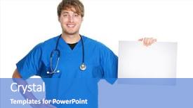  Presentation with medical sign - Cool new PPT theme with medical sign male doctor nurse backdrop and a teal colored foreground