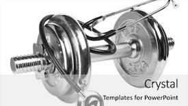  Presentation with stethoscope medication - Amazing theme having medicalsport - dumbbell and stethoscope isolated backdrop and a light gray colored foreground
