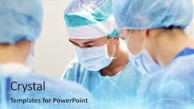  Presentation with surgery room - Cool new slide deck with medical staff - surgery medicine and people concept backdrop and a light blue colored foreground