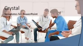  Presentation with x ray equipment for medical - Colorful presentation design enhanced with medical staff discussing x-ray backdrop and a  colored foreground