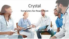  Presentation with x ray equipment for medical - Cool new presentation theme with medical staff discussing x-ray backdrop and a  colored foreground