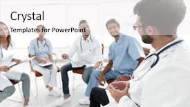  Presentation with staff - Audience pleasing slides consisting of medical staff discussing x-ray backdrop and a white colored foreground