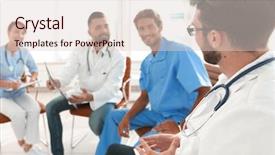  Presentation with x ray equipment for medical - Theme with medical staff discussing x-ray background and a lemonade colored foreground