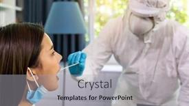  Presentation with medical service - Amazing slide set having medical-staff-with-ppe-suit backdrop and a light gray colored foreground