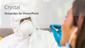  Presentation with medical ppe - Slides consisting of medical-staff-with-ppe-suit background and a white colored foreground