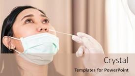  Presentation with medical ppe - Audience pleasing PPT layouts consisting of medical-staff-with-ppe-suit backdrop and a coral colored foreground