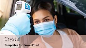  Presentation with medical fever - Beautiful slide deck featuring medical-staff-with-ppe-take backdrop and a coral colored foreground