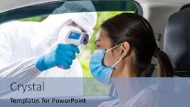  Presentation with medical fever - Colorful PPT theme enhanced with medical-staff-with-ppe-take backdrop and a light blue colored foreground