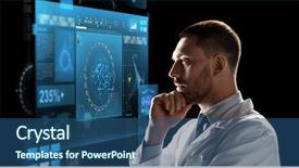  Presentation with black people - Slide deck consisting of medical statistics - future technology science and people background and a ocean colored foreground