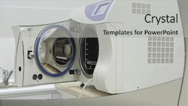  Presentation with open door - Amazing slide set having medical sterilizer with open door backdrop and a light gray colored foreground