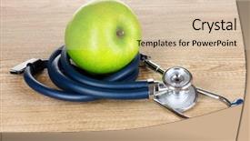  Presentation with medical heart - Theme enhanced with medical stethoscope and apple background and a lemonade colored foreground
