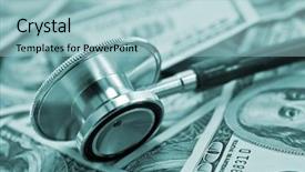  Presentation with finance - Amazing presentation having medical stethoscope and dollars closeup backdrop and a light blue colored foreground