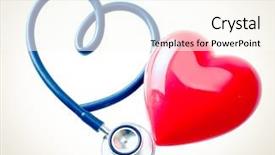  Presentation with heart medical - PPT theme featuring stetoscope - medical stethoscope and heart isolated background and a cream colored foreground