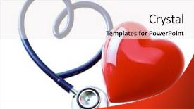  Presentation with medical heart - Theme enhanced with medical stethoscope and heart isolated background and a  colored foreground