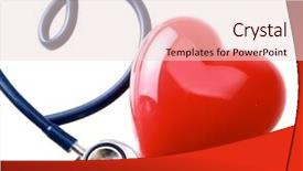  Presentation with medical heart - Beautiful PPT theme featuring medical stethoscope and heart isolated backdrop and a  colored foreground