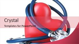  Presentation with medical heart - Slide deck consisting of medical stethoscope and heart isolated background and a coral colored foreground