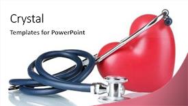  Presentation with medical heart - Slides featuring medical stethoscope and heart isolated background and a white colored foreground
