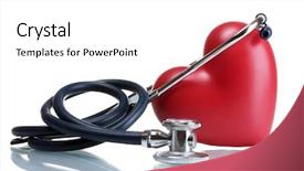  Presentation with medical heart - Cool new presentation theme with medical stethoscope and heart isolated backdrop and a white colored foreground