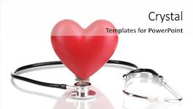 Presentation with heart medical - Slide deck consisting of medical stethoscope and heart isolated background and a  colored foreground