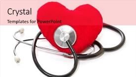  Presentation with heart medical - Colorful PPT layouts enhanced with medical stethoscope and plush heart backdrop and a red colored foreground